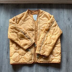 Vintage Orange Quilted Utility Jacket